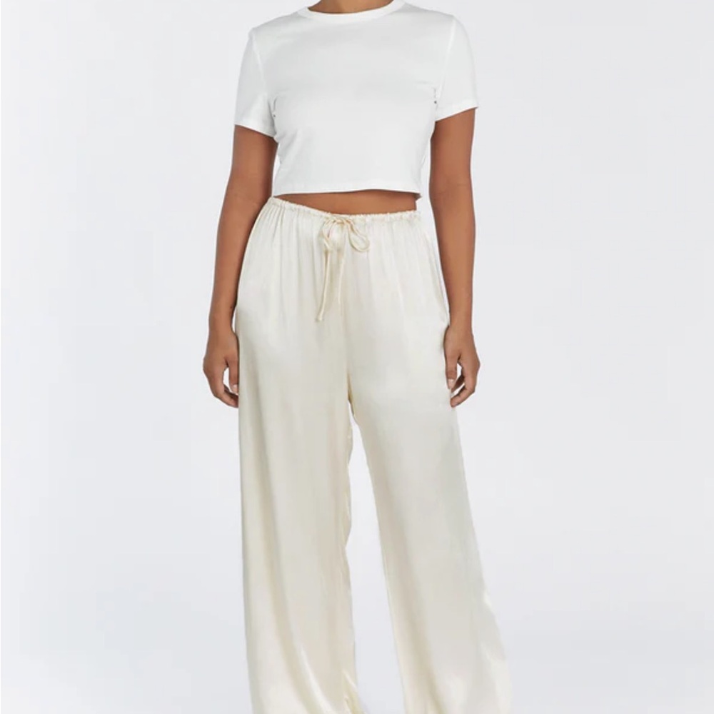 DISSH - Mya Satin Cream Drawstring Pants
